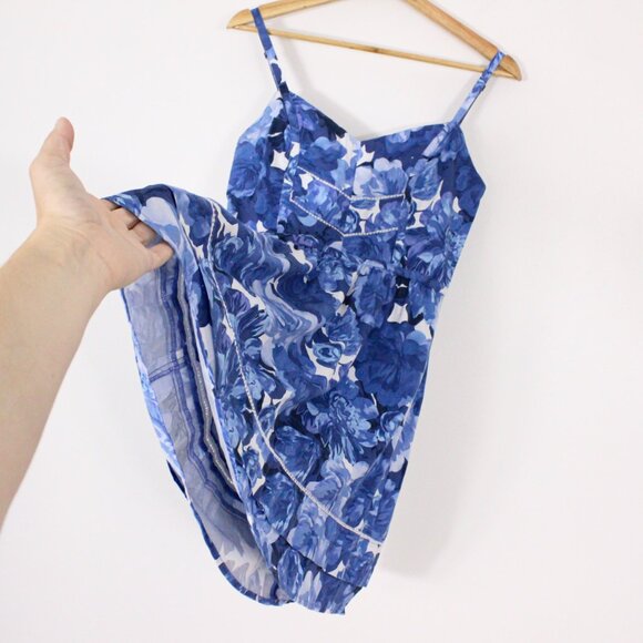 Vintage Y2K Dynamite Blue and White Trumpet Style Dress - Picture 4 of 5